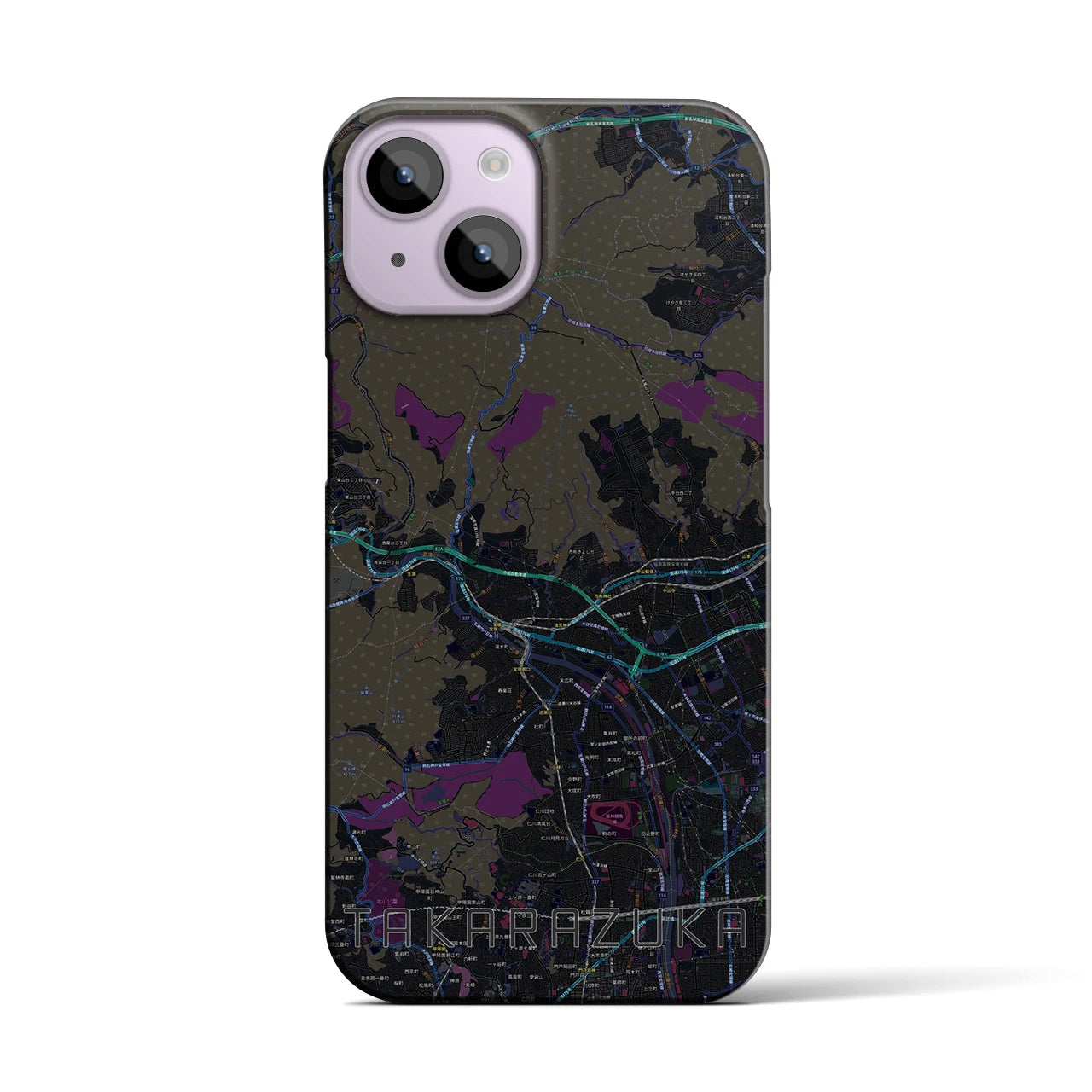 【宝塚(兵庫県)】地図柄iPhoneケース(バックカバータイプ)