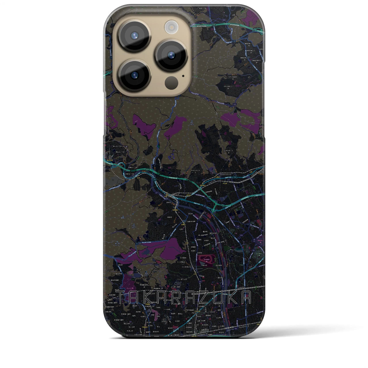 【宝塚(兵庫県)】地図柄iPhoneケース(バックカバータイプ)