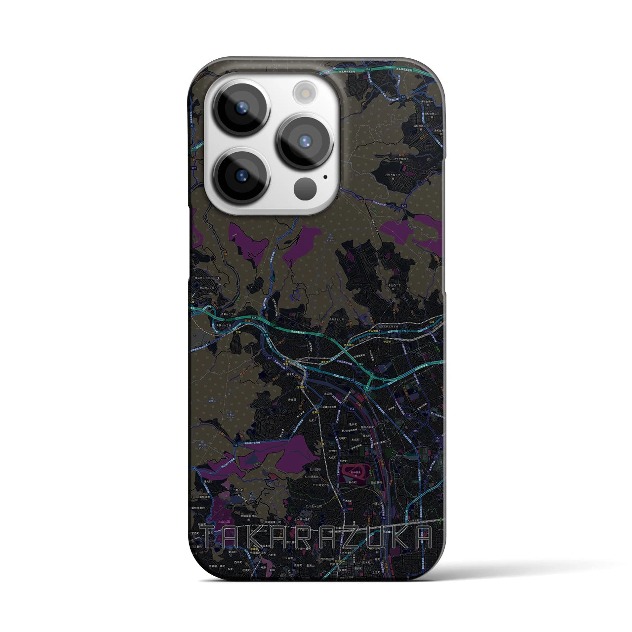 【宝塚(兵庫県)】地図柄iPhoneケース(バックカバータイプ)