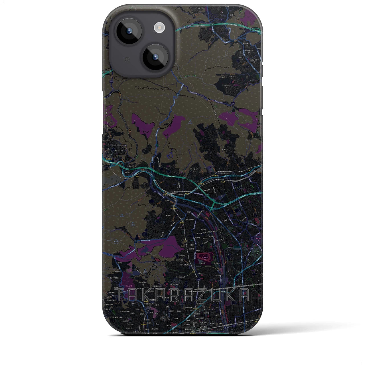 【宝塚(兵庫県)】地図柄iPhoneケース(バックカバータイプ)