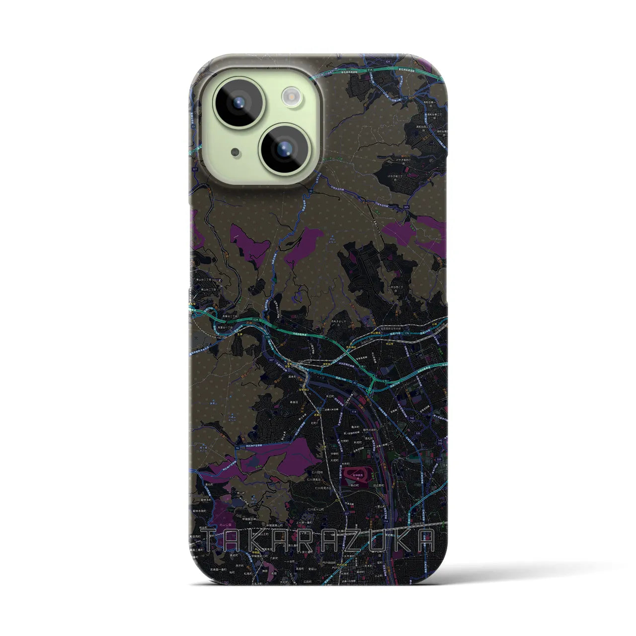 【宝塚(兵庫県)】地図柄iPhoneケース(バックカバータイプ)