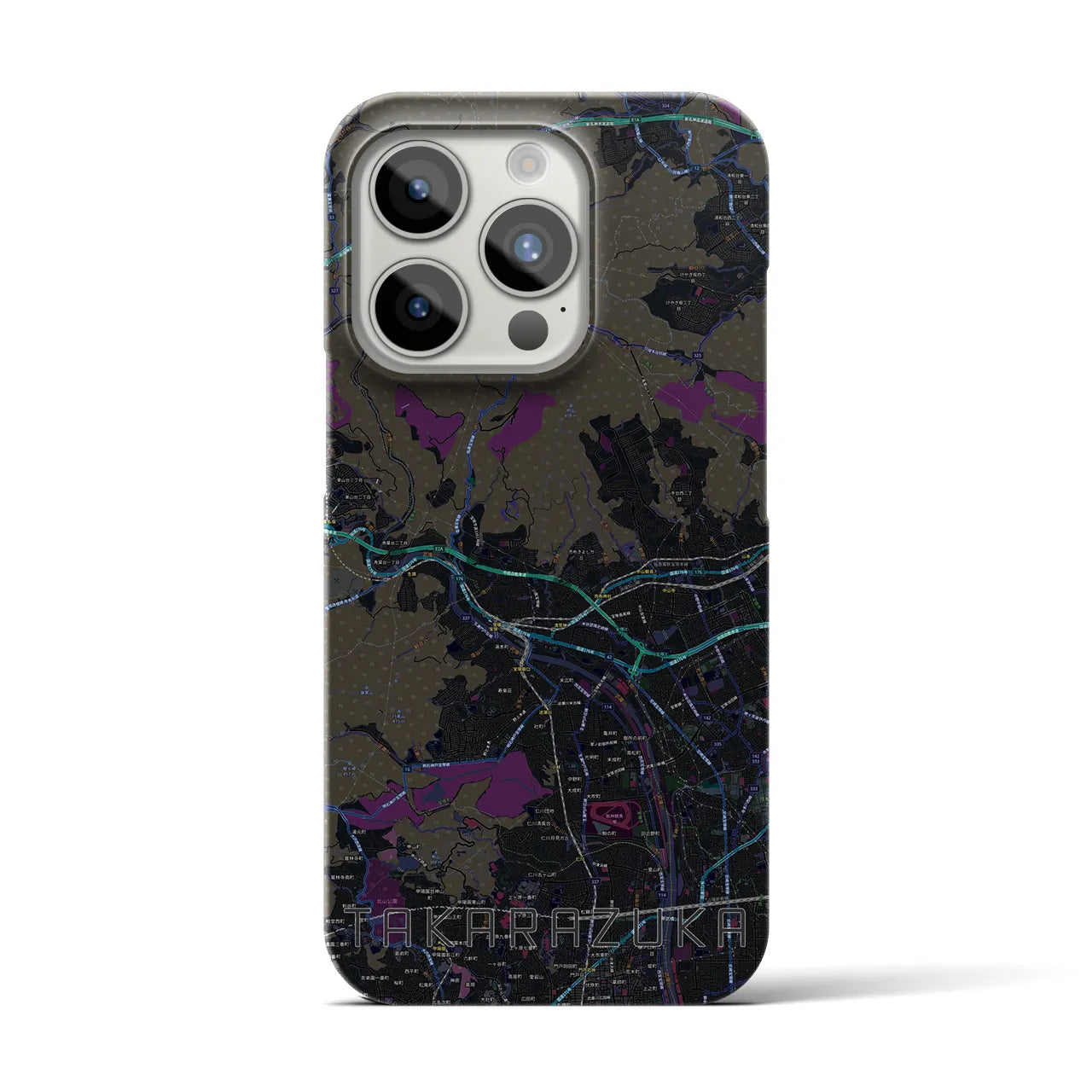 【宝塚(兵庫県)】地図柄iPhoneケース(バックカバータイプ)