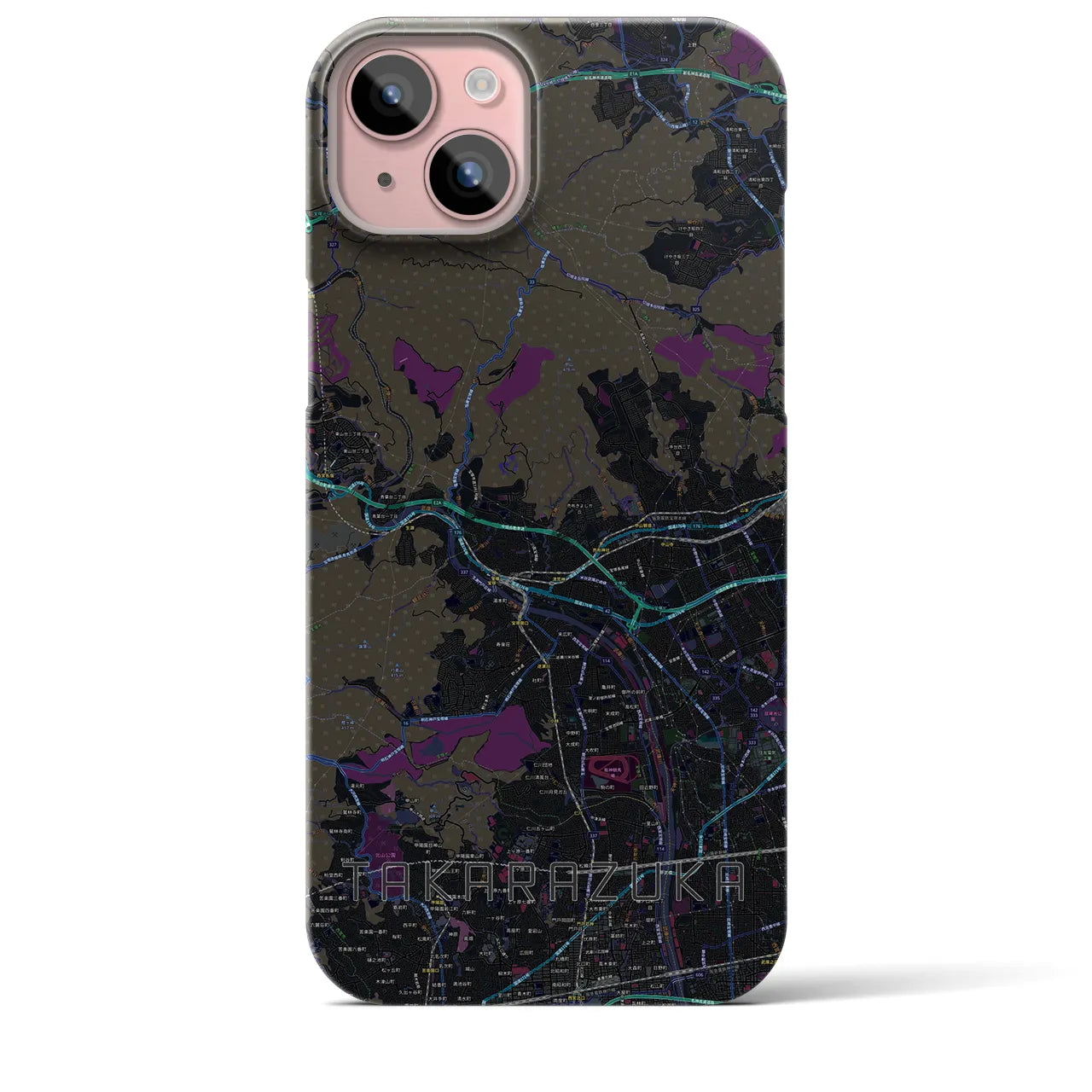 【宝塚(兵庫県)】地図柄iPhoneケース(バックカバータイプ)