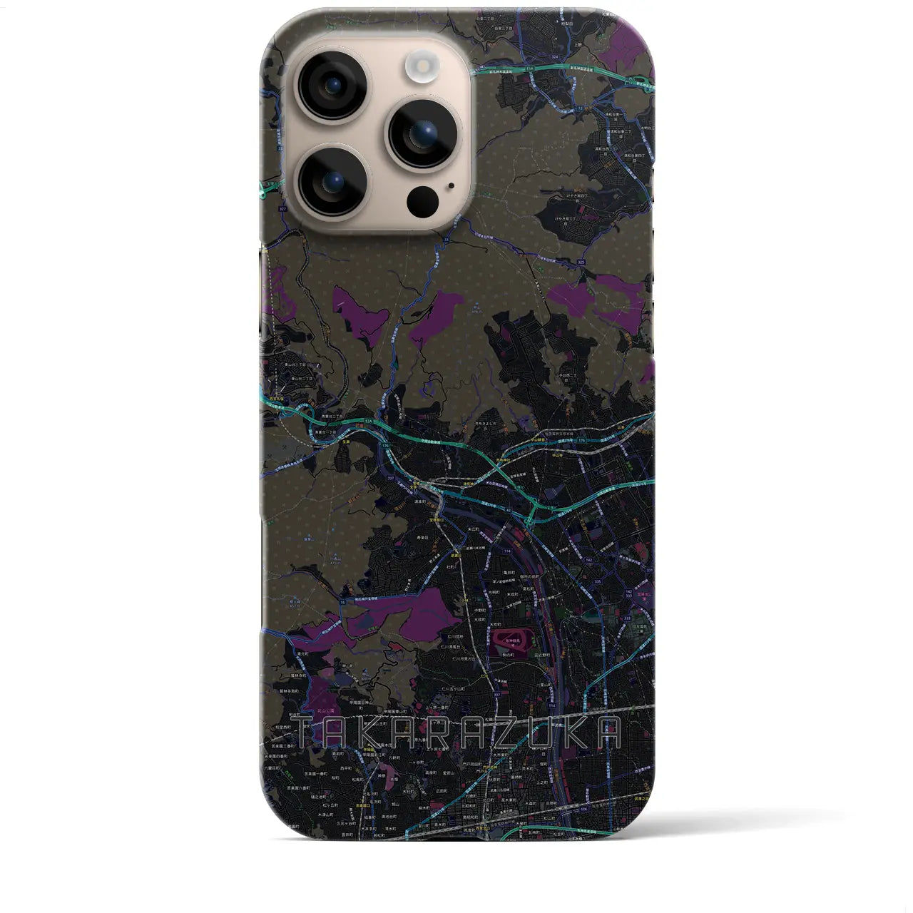 【宝塚(兵庫県)】地図柄iPhoneケース(バックカバータイプ)