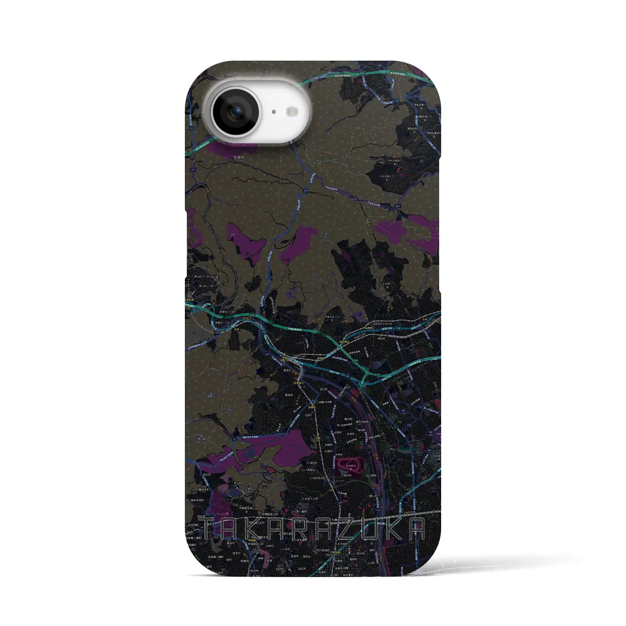 【宝塚(兵庫県)】地図柄iPhoneケース(バックカバータイプ)