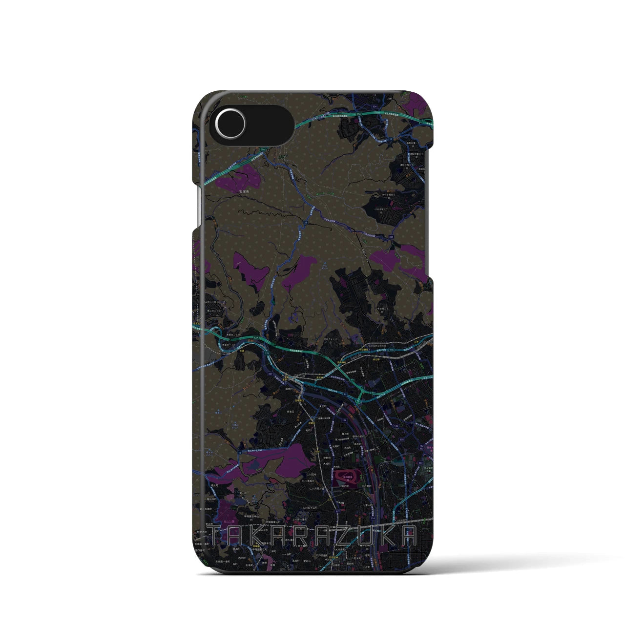 【宝塚(兵庫県)】地図柄iPhoneケース(バックカバータイプ)