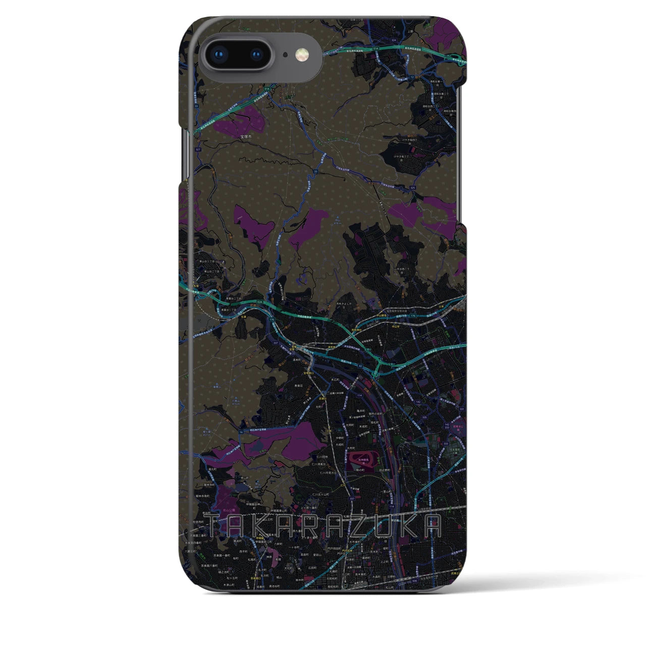 【宝塚(兵庫県)】地図柄iPhoneケース(バックカバータイプ)