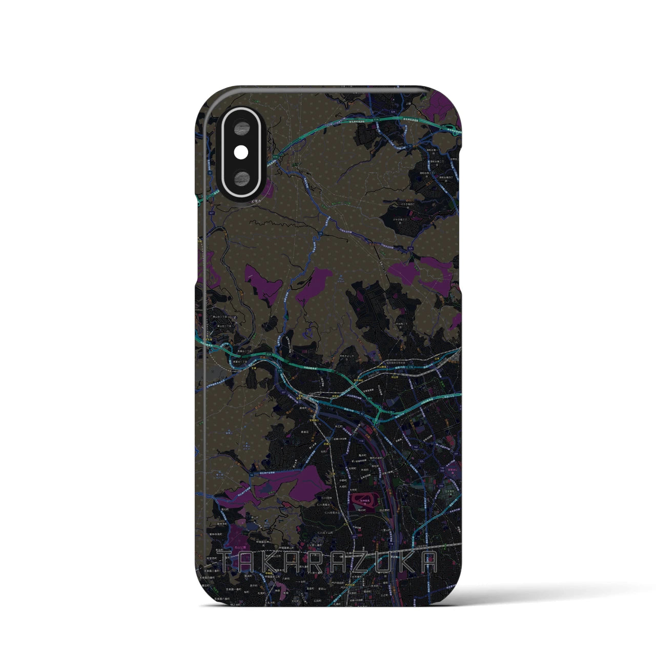 【宝塚(兵庫県)】地図柄iPhoneケース(バックカバータイプ)