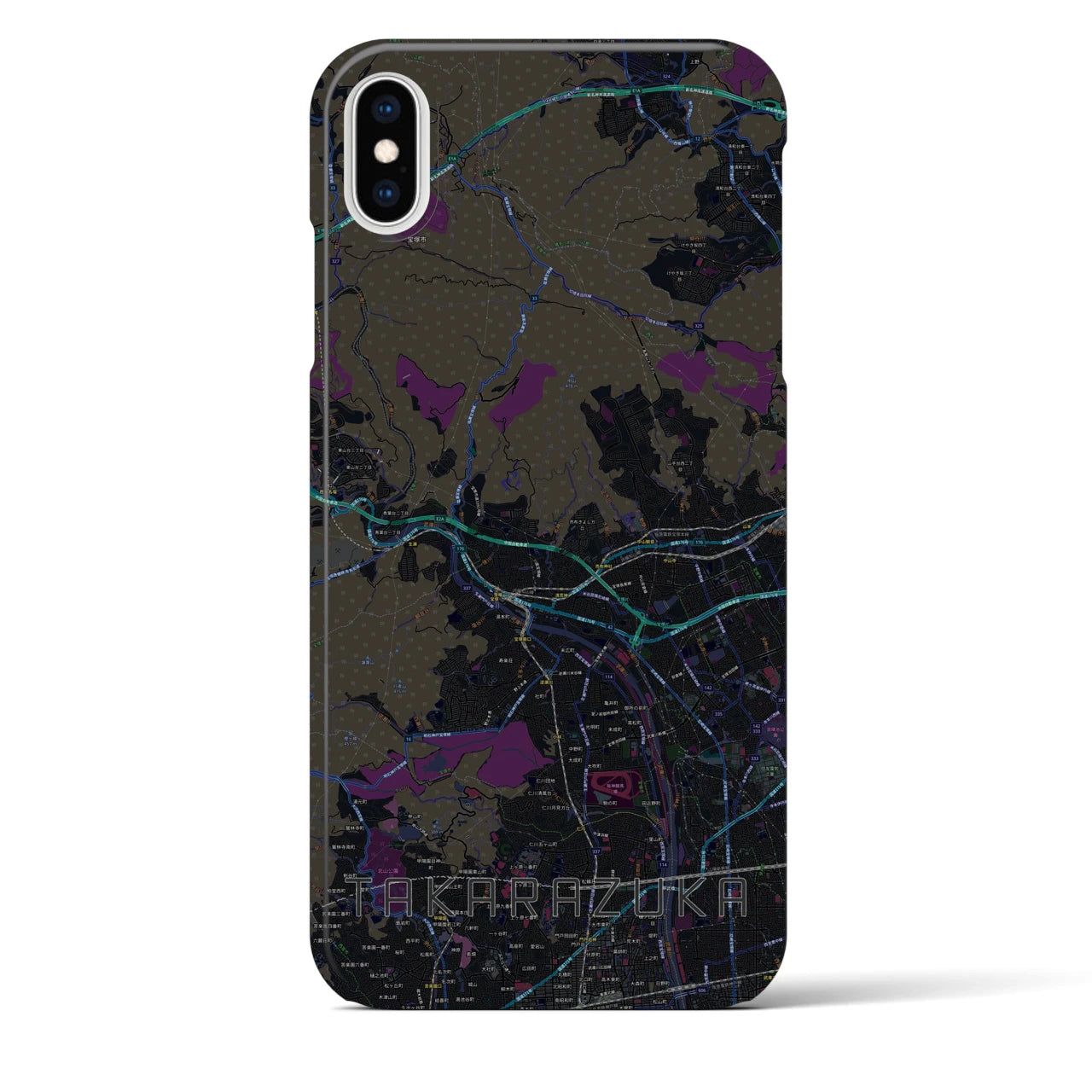 【宝塚(兵庫県)】地図柄iPhoneケース(バックカバータイプ)