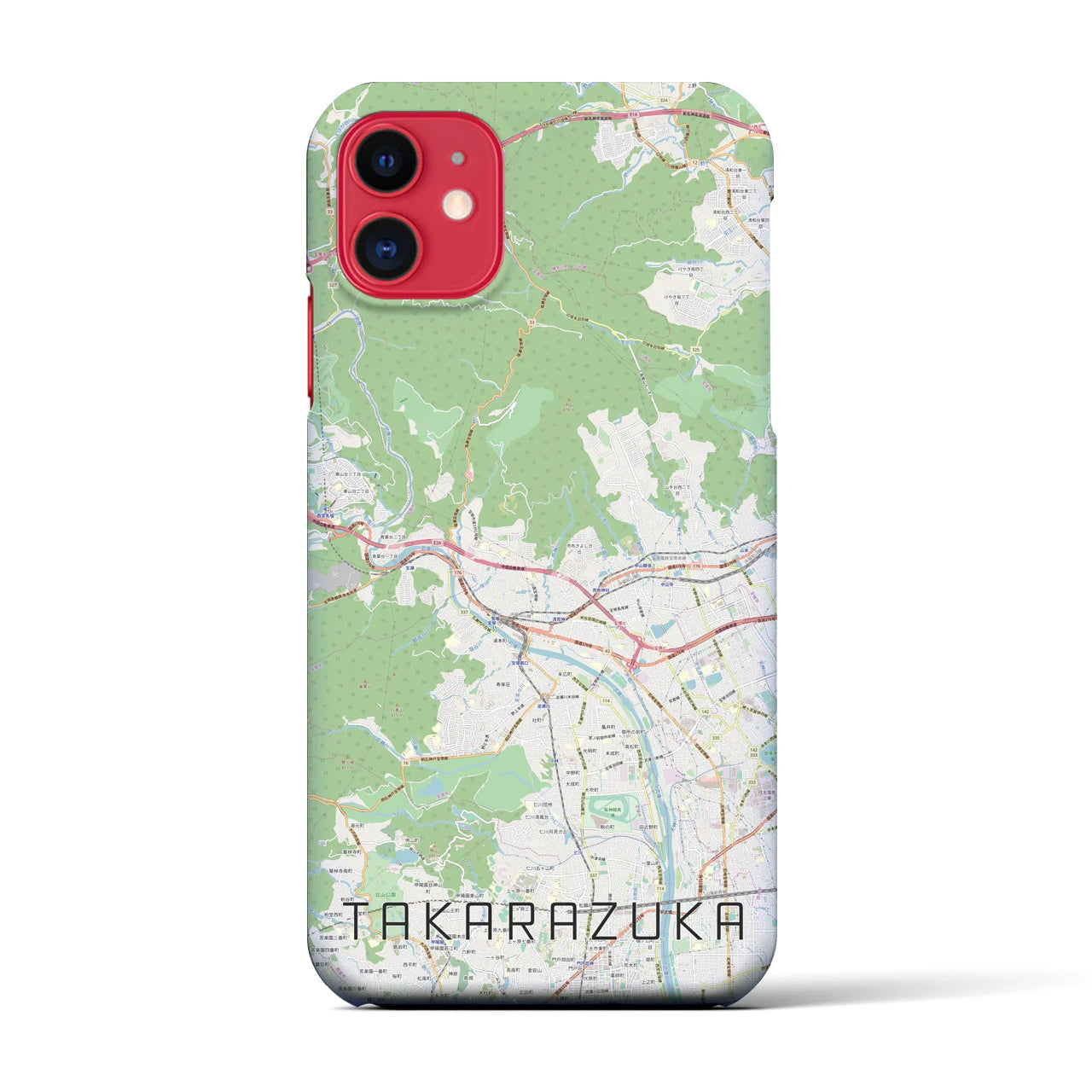 【宝塚(兵庫県)】地図柄iPhoneケース(バックカバータイプ)