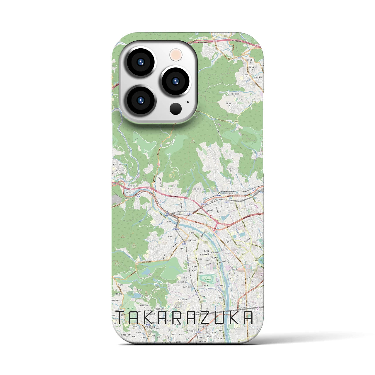 【宝塚(兵庫県)】地図柄iPhoneケース(バックカバータイプ)