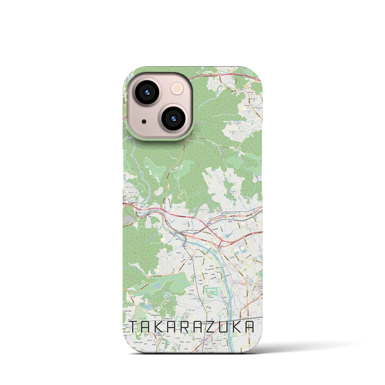 【宝塚(兵庫県)】地図柄iPhoneケース(バックカバータイプ)