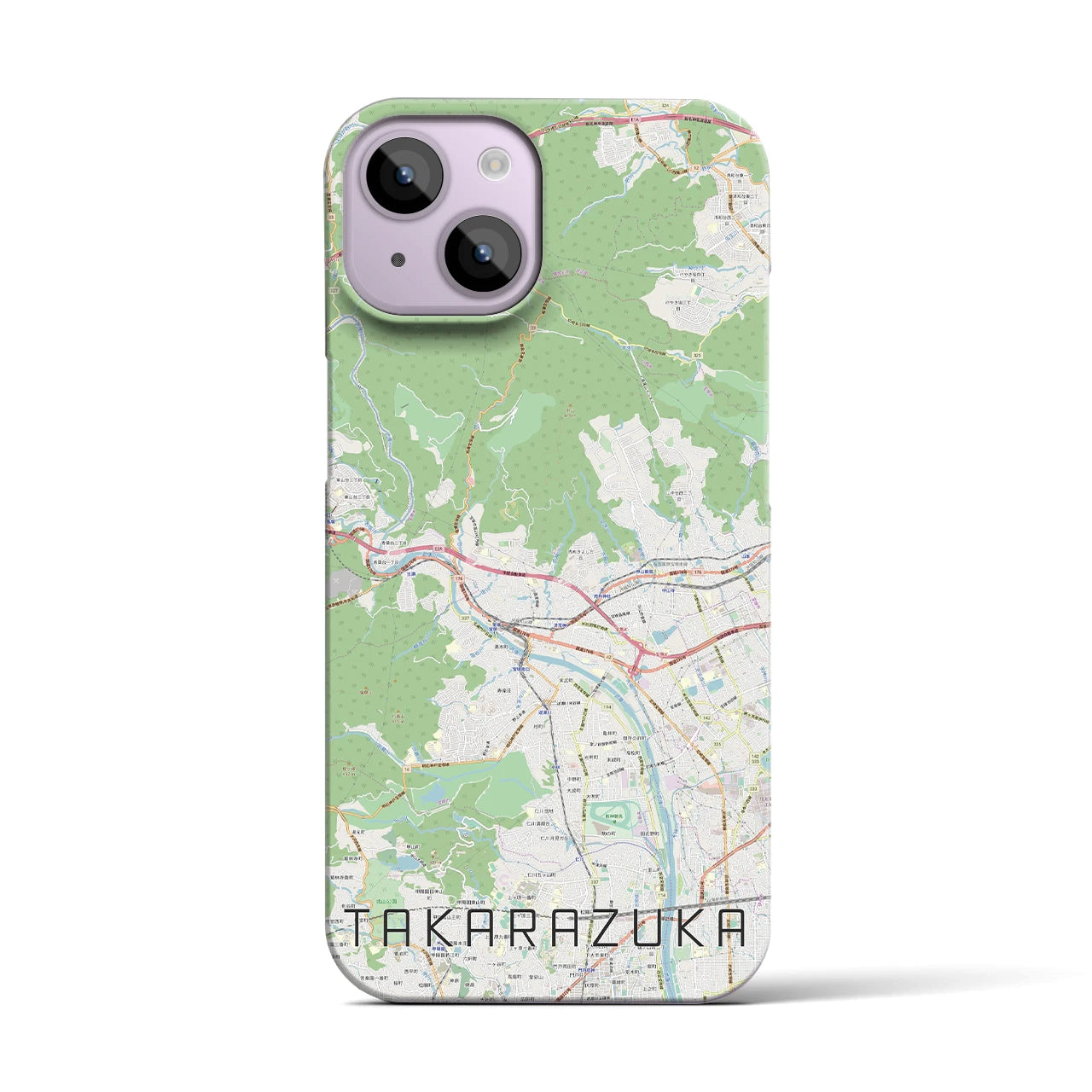 【宝塚(兵庫県)】地図柄iPhoneケース(バックカバータイプ)