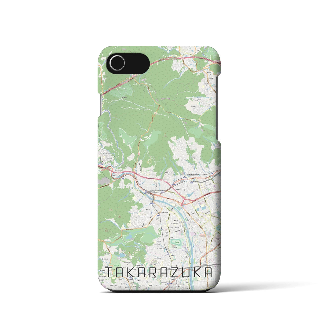 【宝塚(兵庫県)】地図柄iPhoneケース(バックカバータイプ)