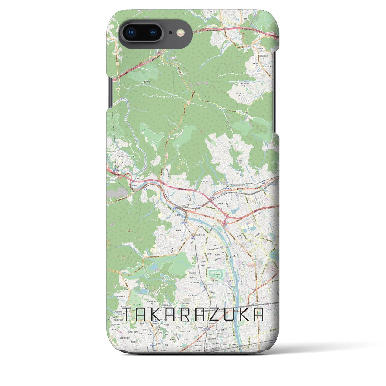 【宝塚(兵庫県)】地図柄iPhoneケース(バックカバータイプ)