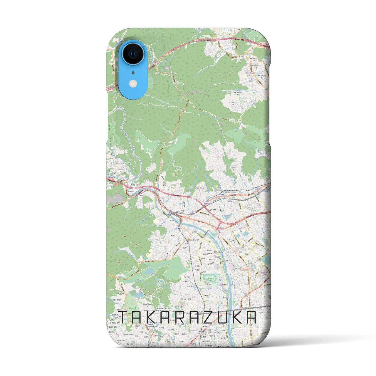 【宝塚(兵庫県)】地図柄iPhoneケース(バックカバータイプ)