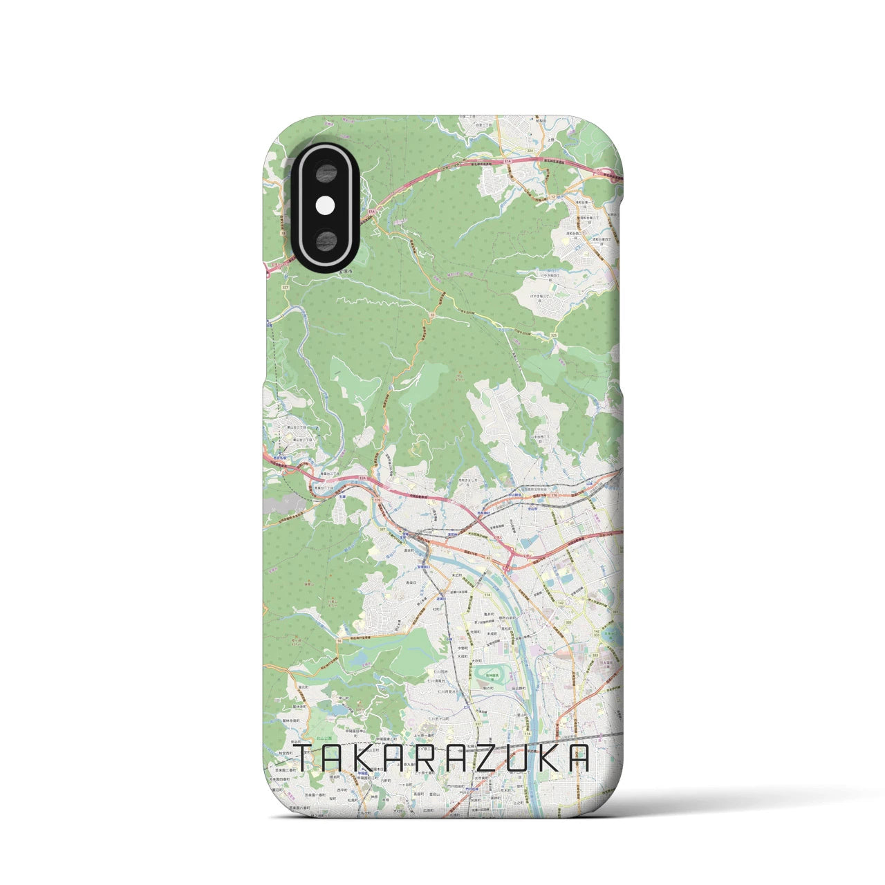 【宝塚(兵庫県)】地図柄iPhoneケース(バックカバータイプ)