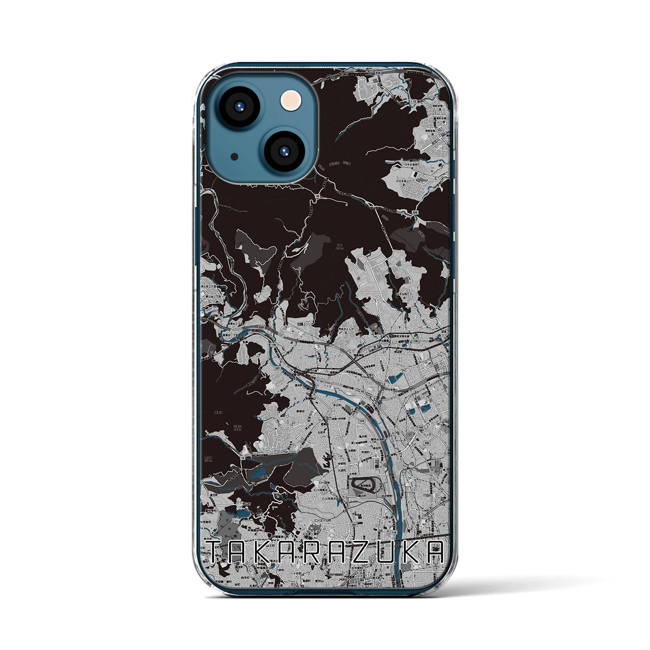 【宝塚(兵庫県)】地図柄iPhoneケース(クリアタイプ)