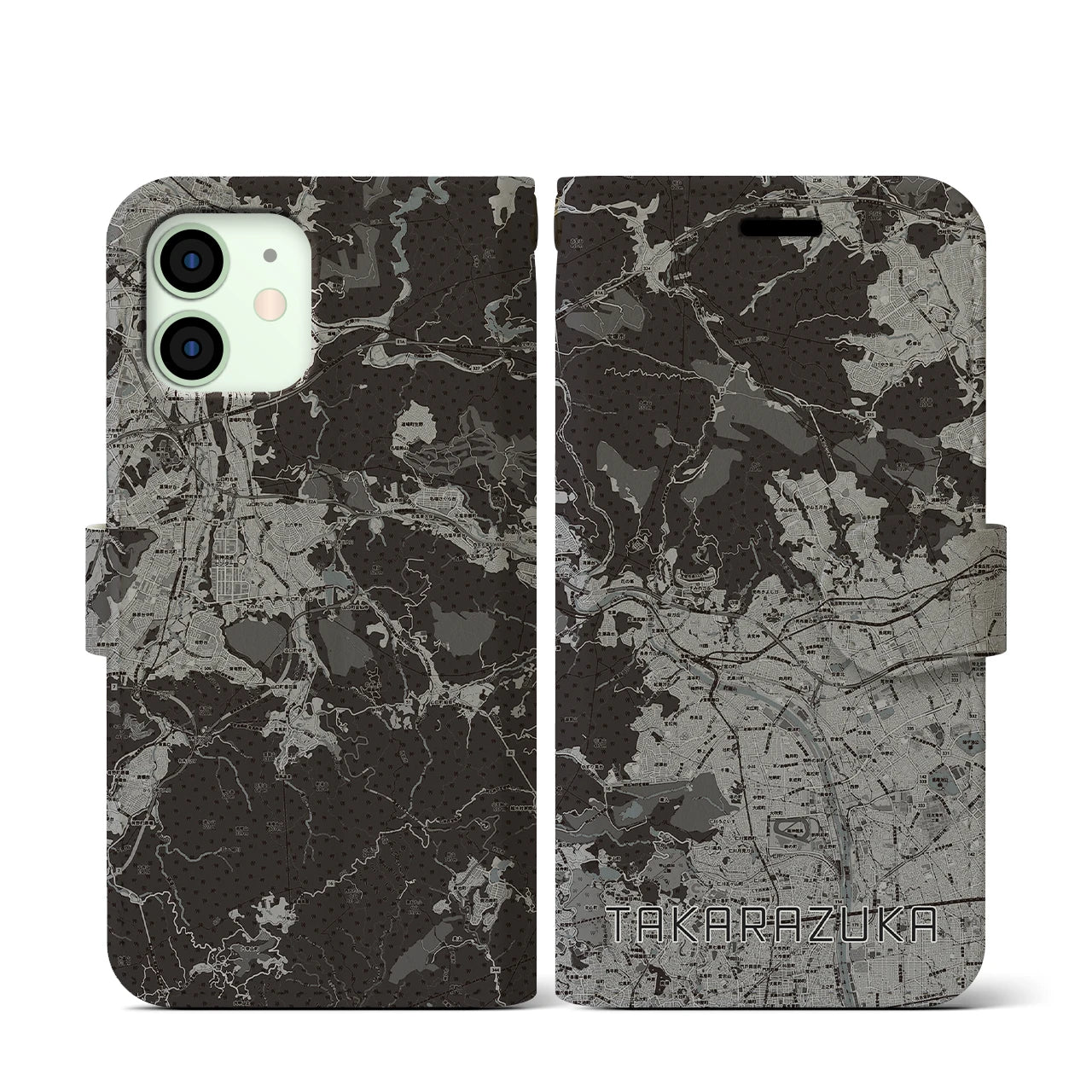【宝塚(兵庫県)】地図柄iPhoneケース(手帳タイプ)