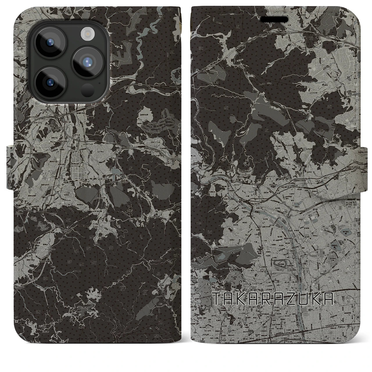 【宝塚(兵庫県)】地図柄iPhoneケース(手帳タイプ)