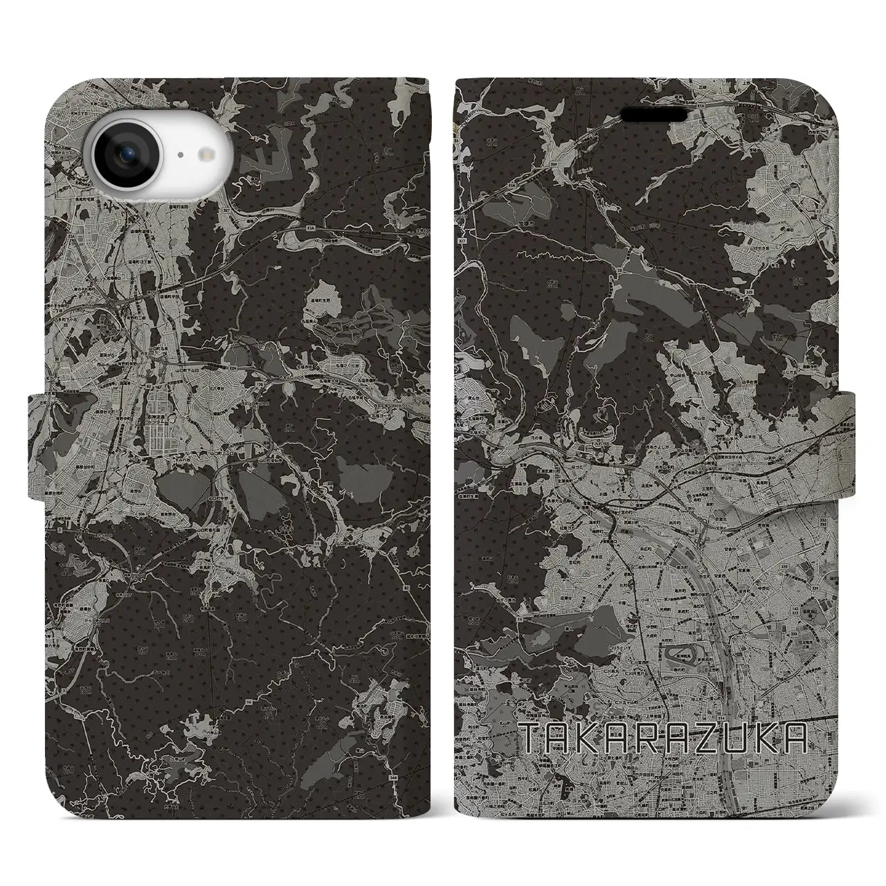 【宝塚(兵庫県)】地図柄iPhoneケース(手帳タイプ)