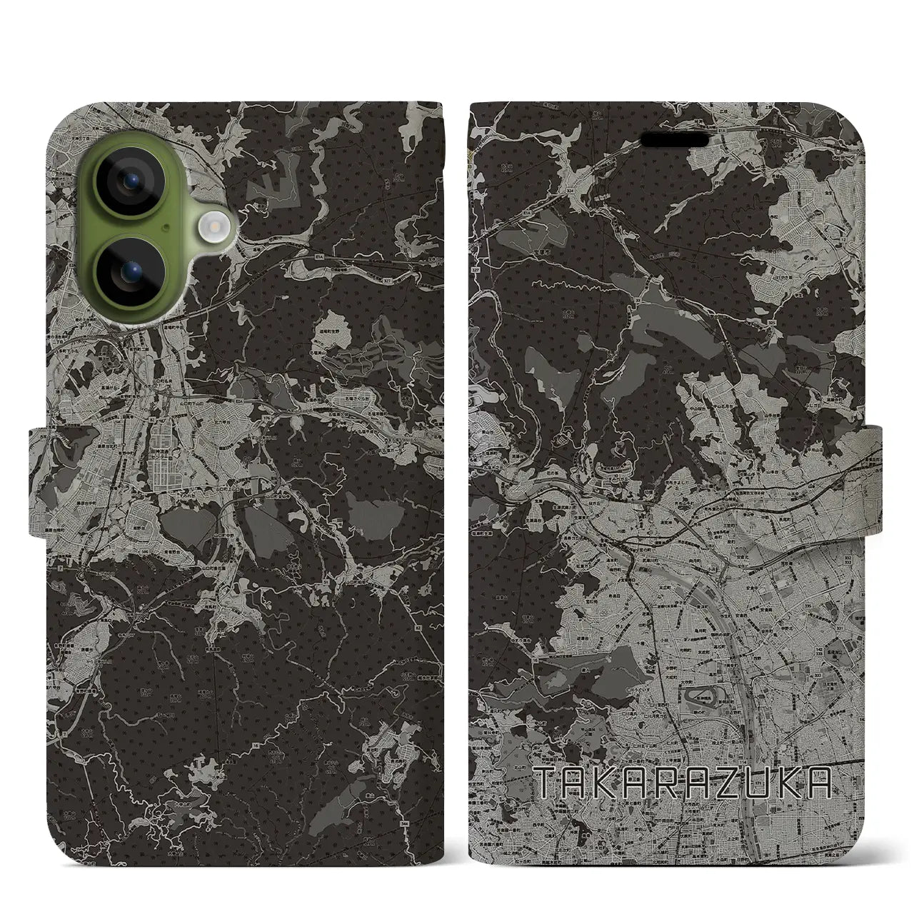 【宝塚(兵庫県)】地図柄iPhoneケース(手帳タイプ)