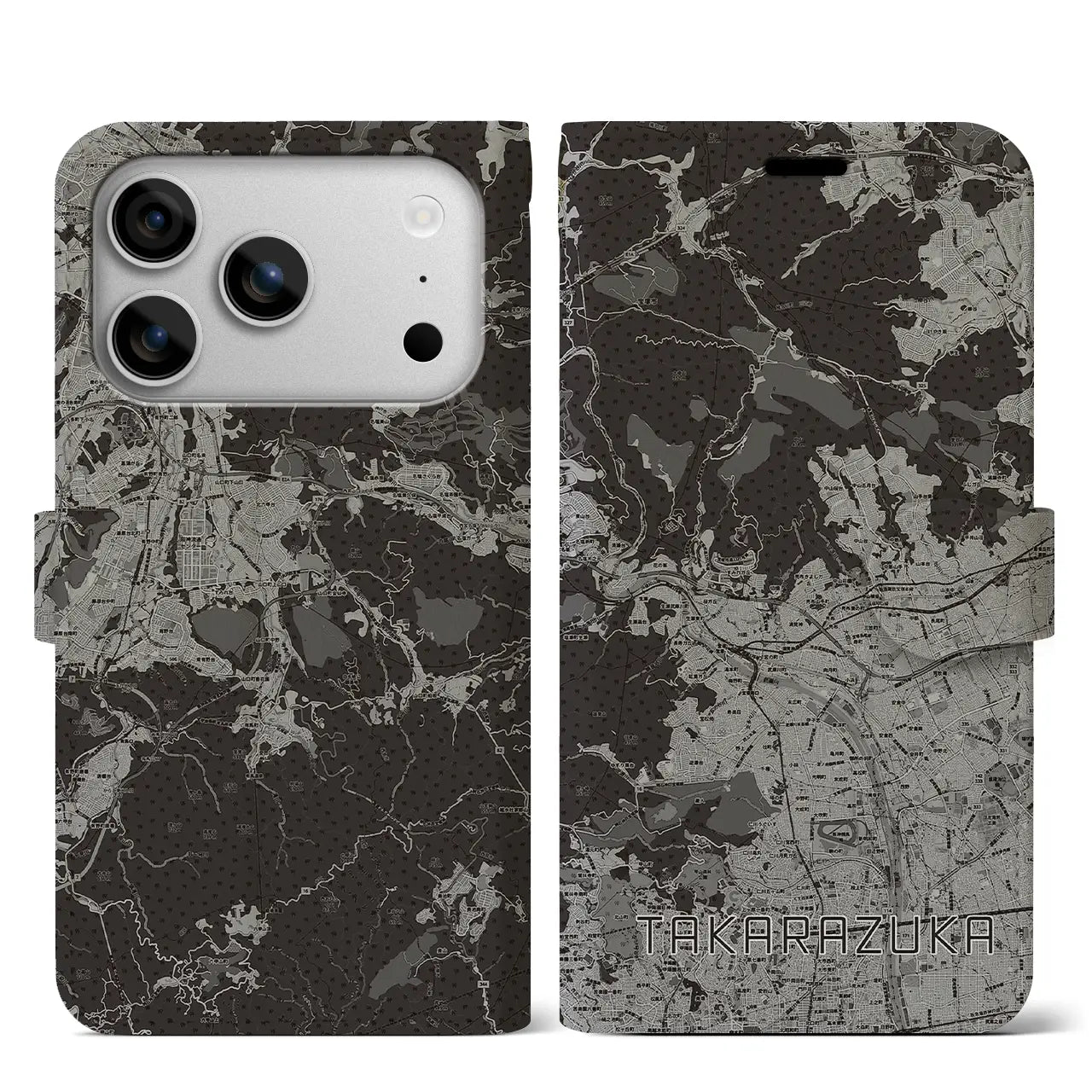 【宝塚(兵庫県)】地図柄iPhoneケース(手帳タイプ)