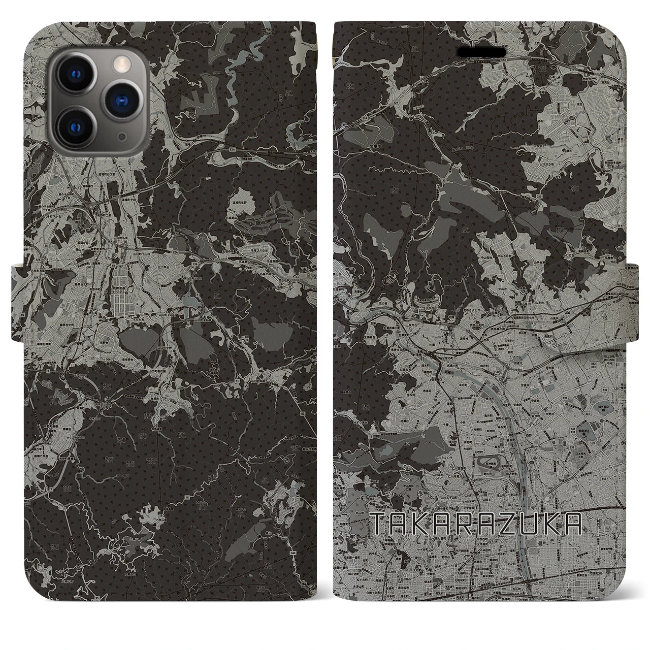 【宝塚(兵庫県)】地図柄iPhoneケース(手帳タイプ)