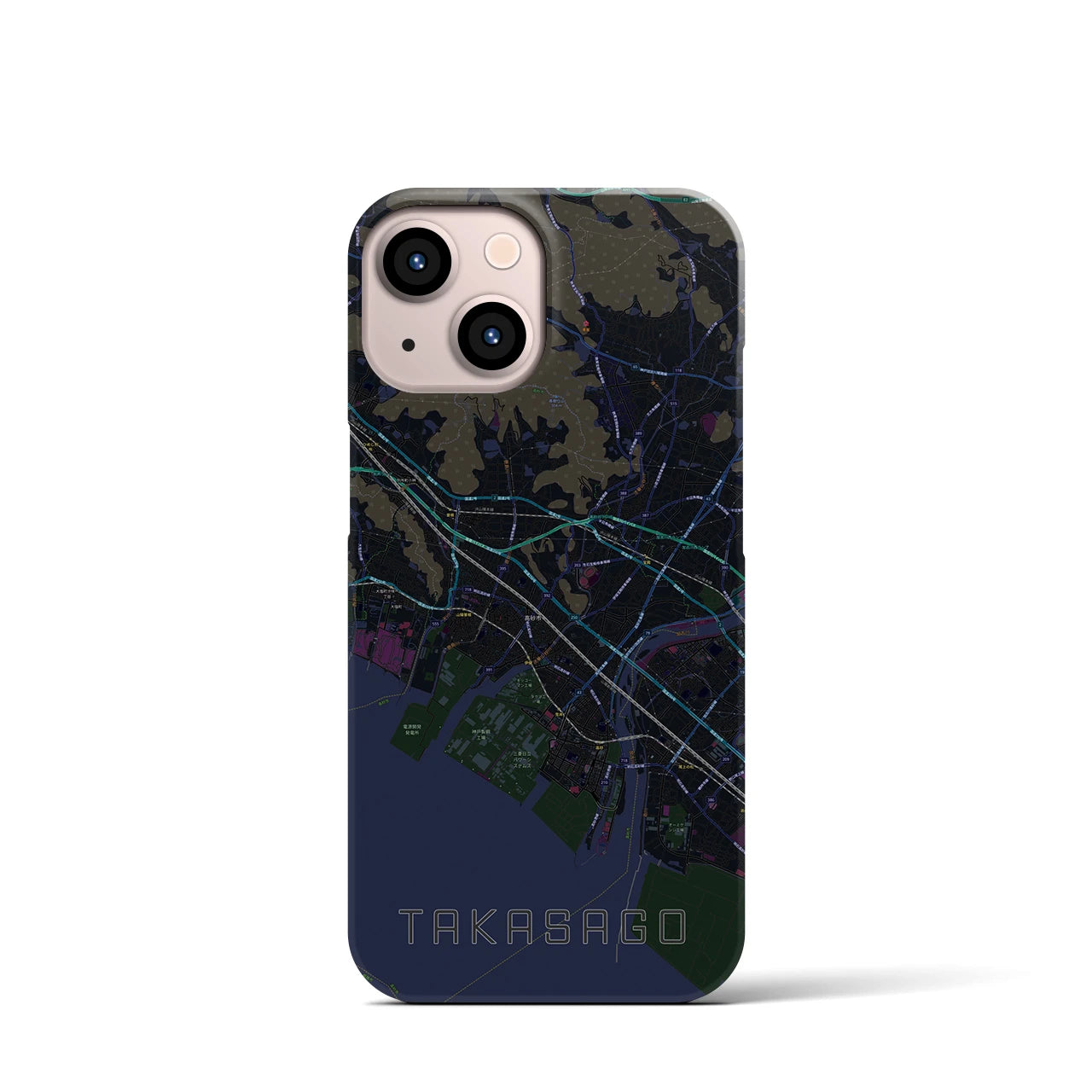 【高砂(兵庫県)】地図柄iPhoneケース(バックカバータイプ)
