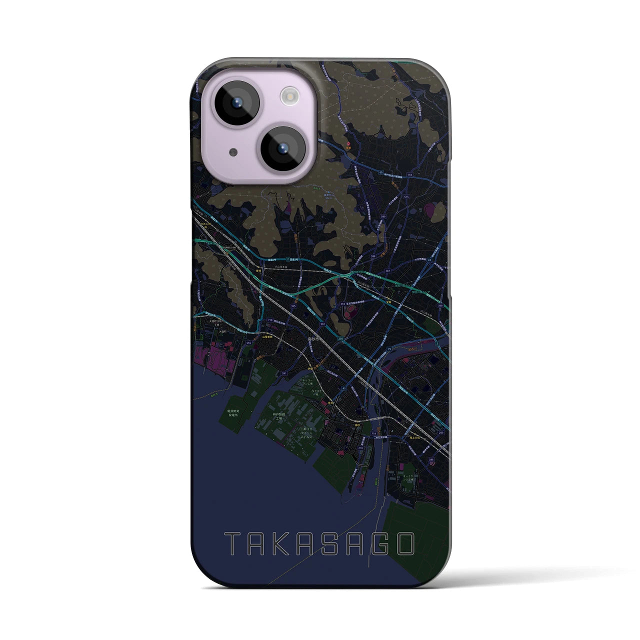 【高砂(兵庫県)】地図柄iPhoneケース(バックカバータイプ)