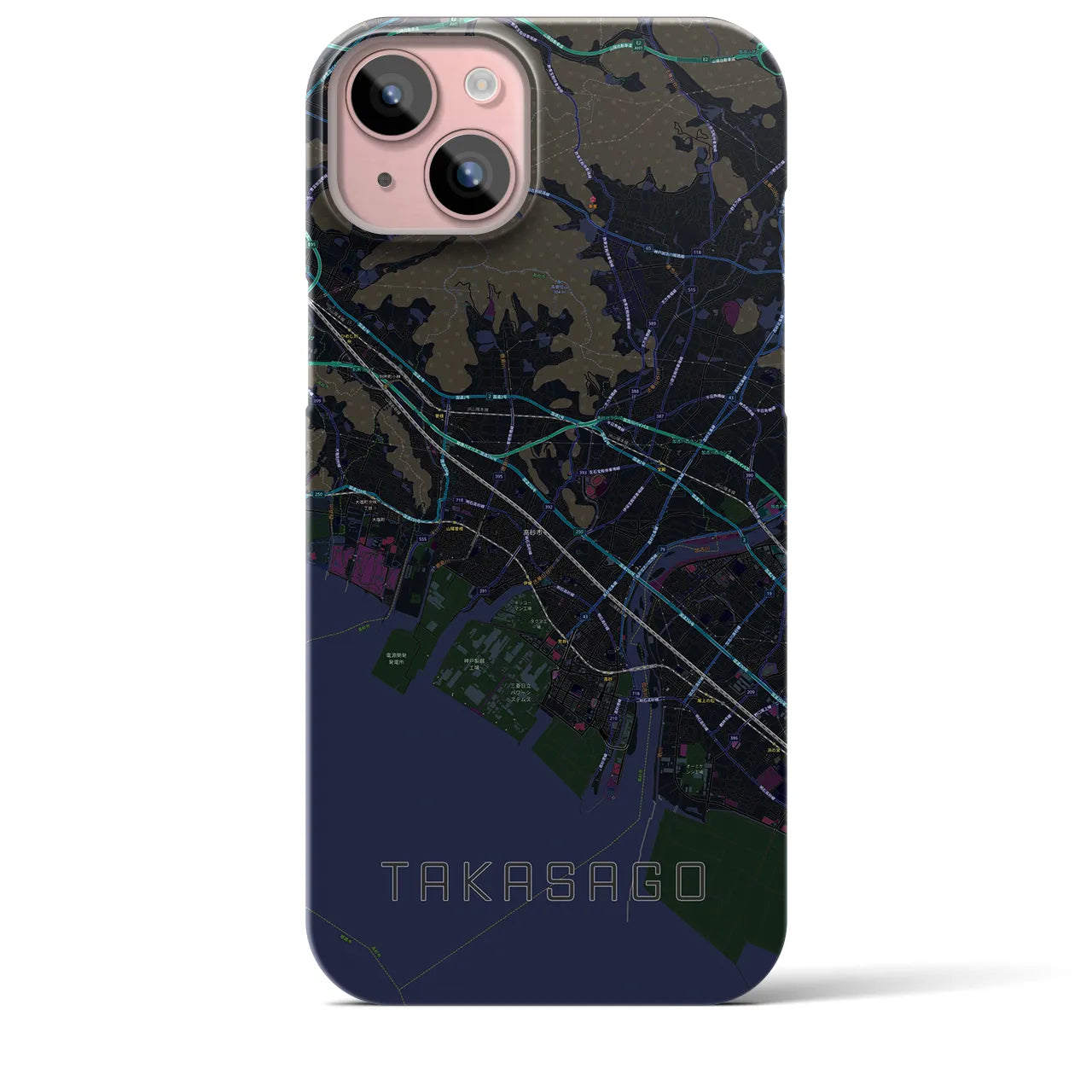 【高砂(兵庫県)】地図柄iPhoneケース(バックカバータイプ)