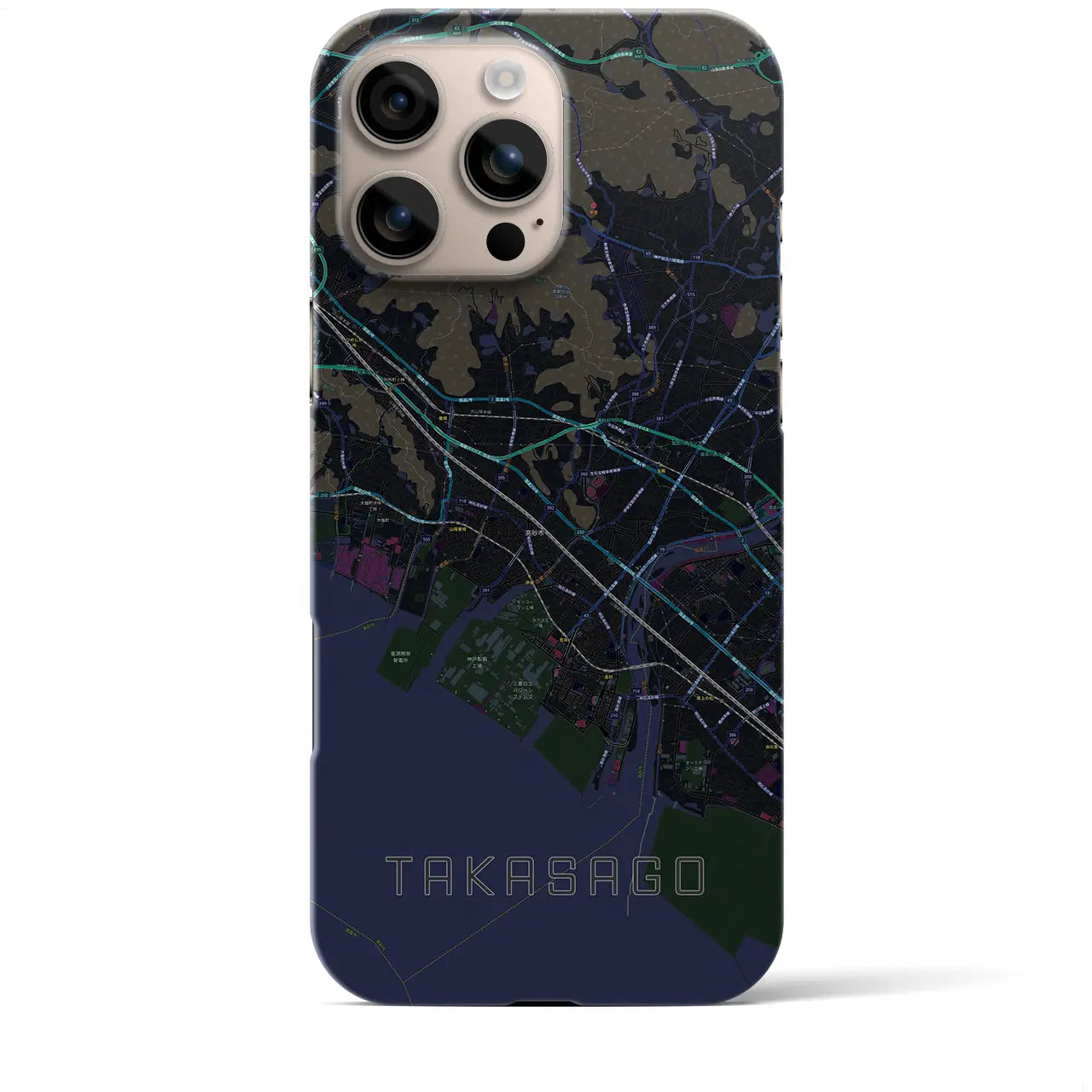 【高砂(兵庫県)】地図柄iPhoneケース(バックカバータイプ)
