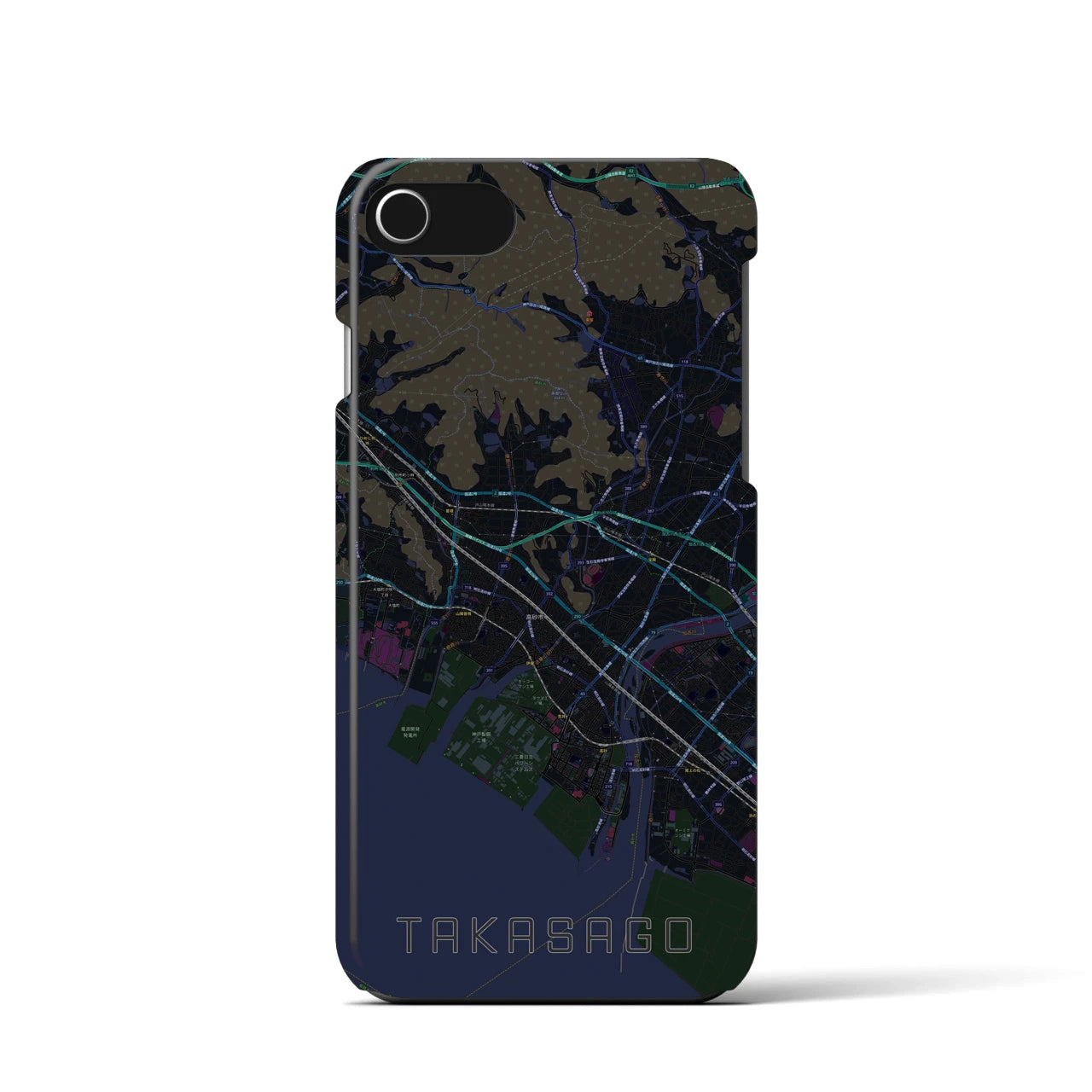 【高砂(兵庫県)】地図柄iPhoneケース(バックカバータイプ)