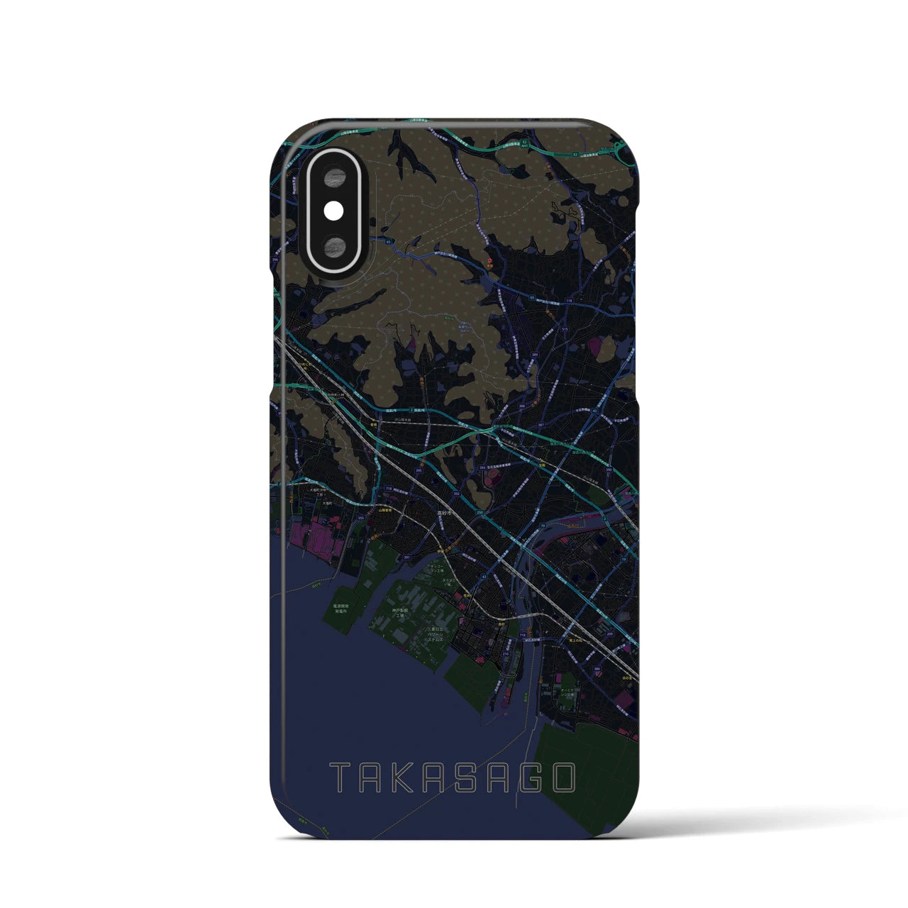 【高砂(兵庫県)】地図柄iPhoneケース(バックカバータイプ)