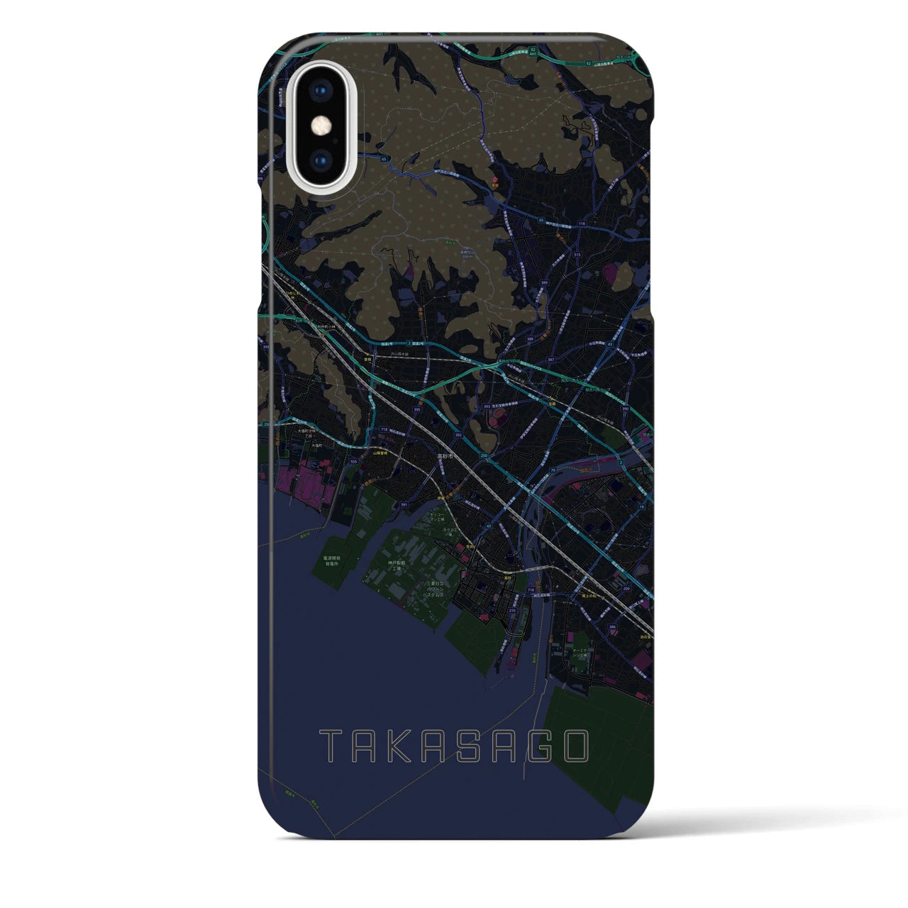 【高砂(兵庫県)】地図柄iPhoneケース(バックカバータイプ)