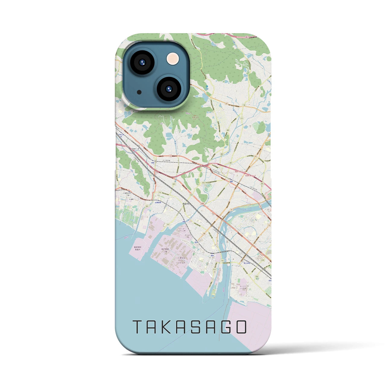 【高砂(兵庫県)】地図柄iPhoneケース(バックカバータイプ)