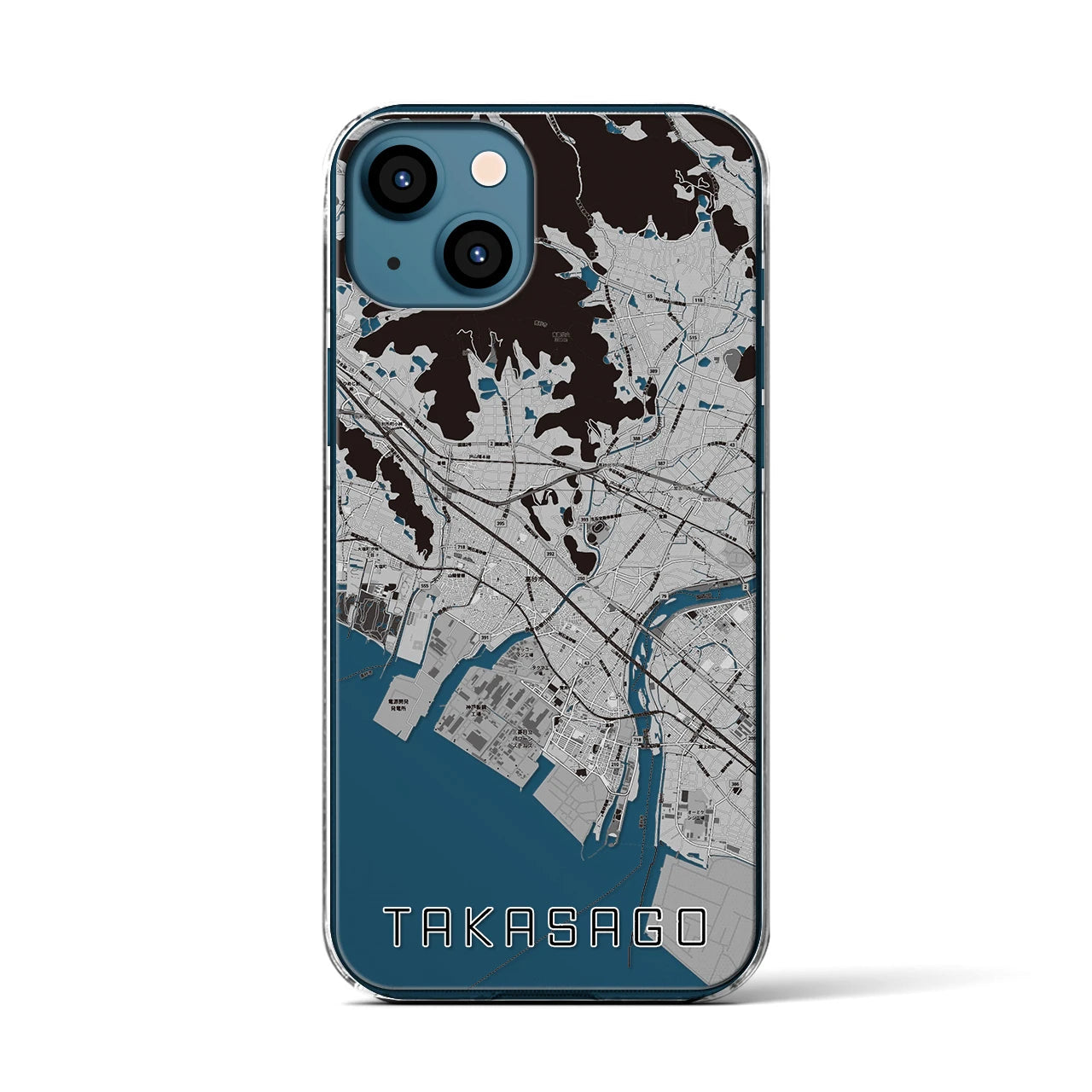 【高砂(兵庫県)】地図柄iPhoneケース(クリアタイプ)