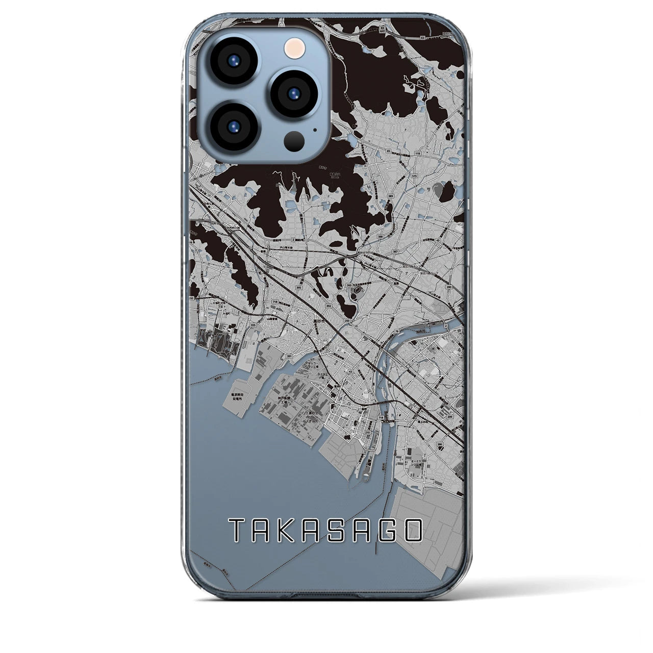 【高砂(兵庫県)】地図柄iPhoneケース(クリアタイプ)