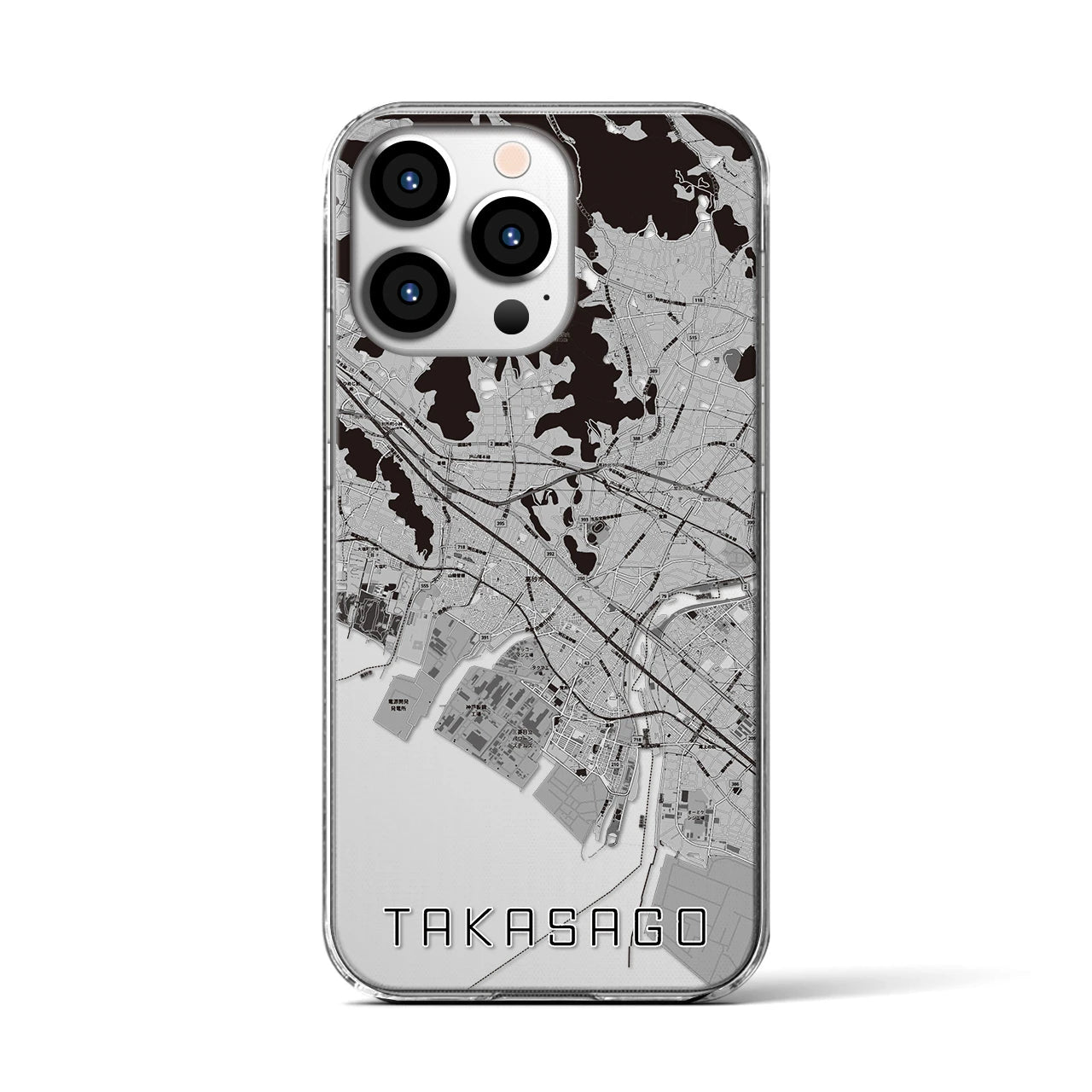 【高砂(兵庫県)】地図柄iPhoneケース(クリアタイプ)