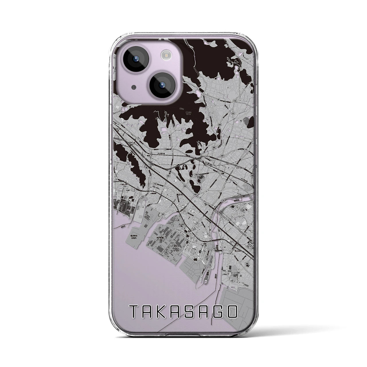 【高砂(兵庫県)】地図柄iPhoneケース(クリアタイプ)