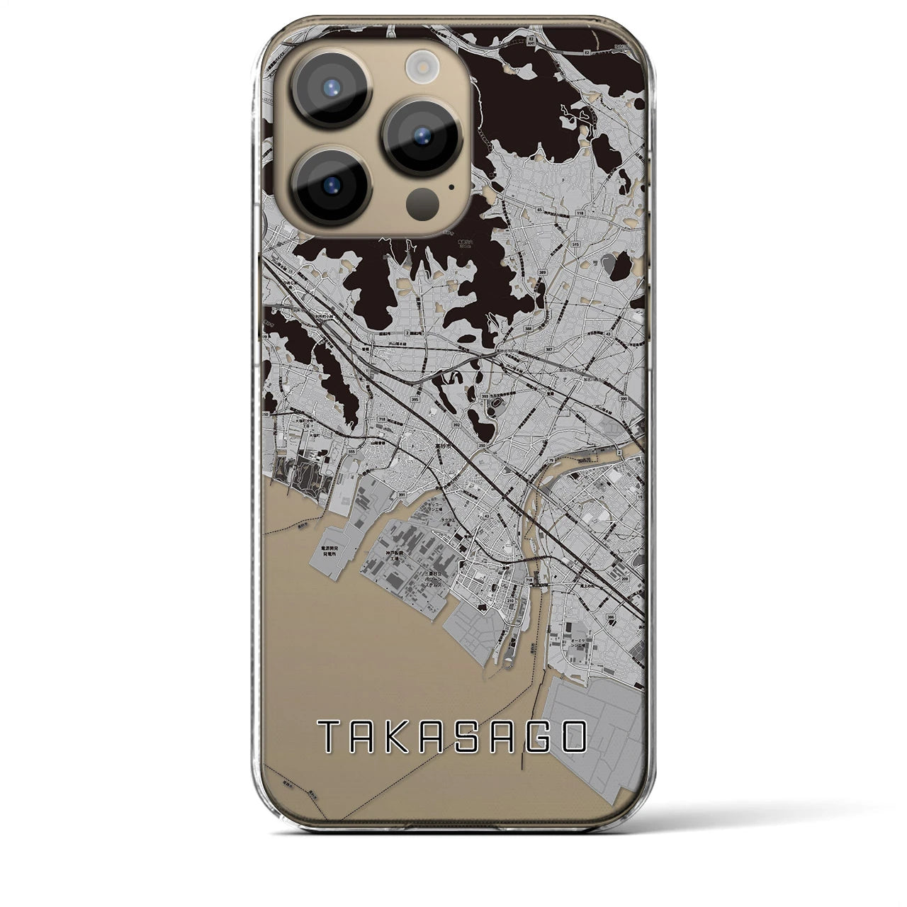 【高砂(兵庫県)】地図柄iPhoneケース(クリアタイプ)