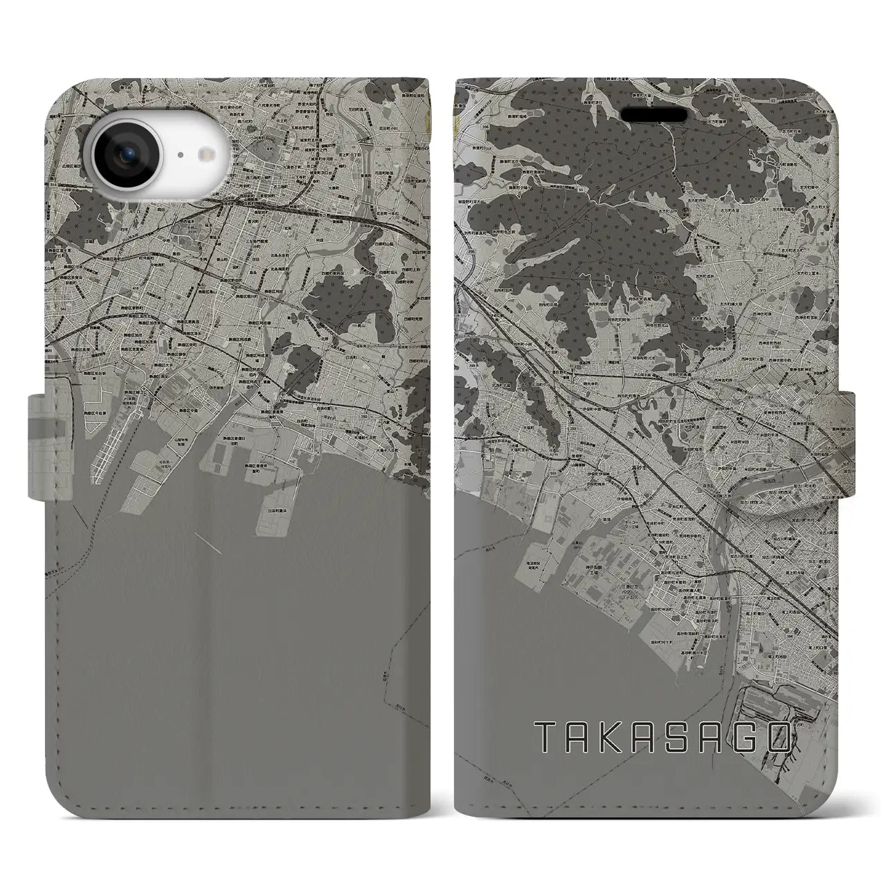 【高砂(兵庫県)】地図柄iPhoneケース(手帳タイプ)