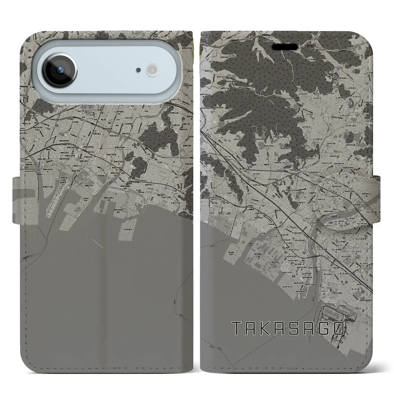 【高砂(兵庫県)】地図柄iPhoneケース(手帳タイプ)