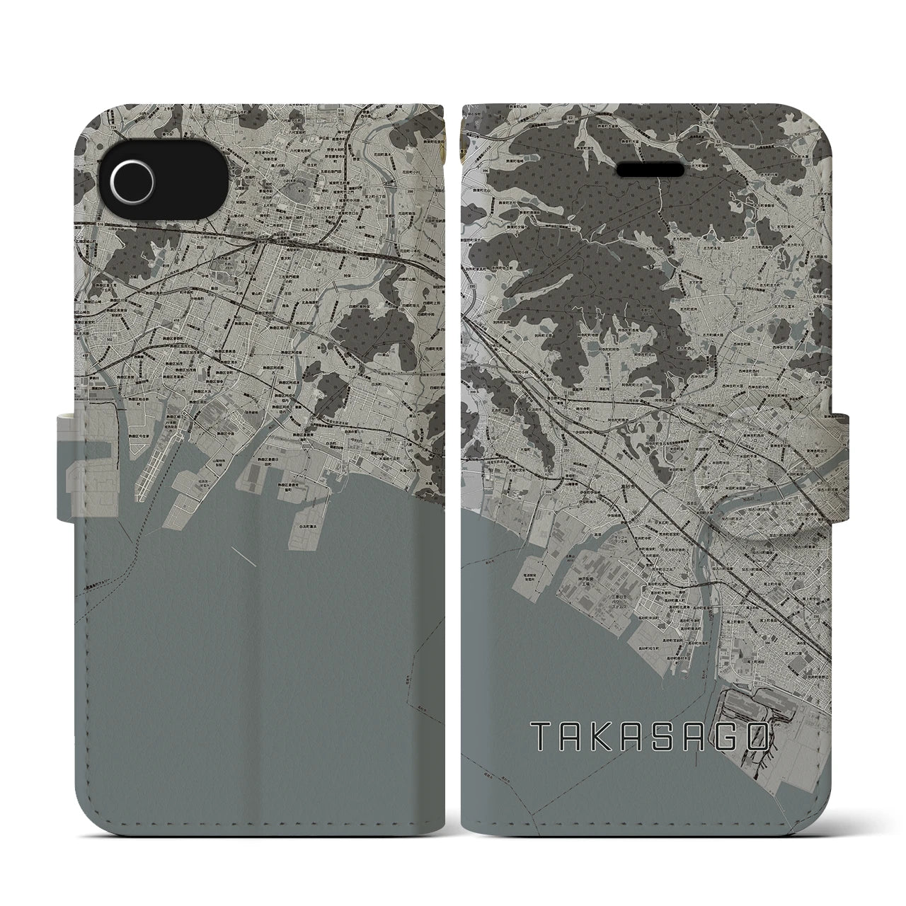 【高砂(兵庫県)】地図柄iPhoneケース(手帳タイプ)