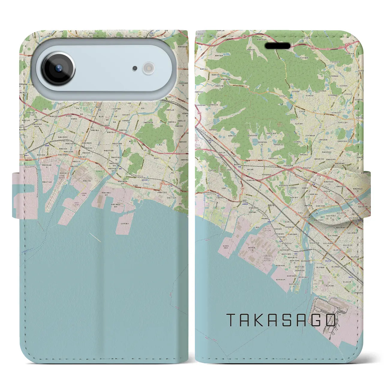 【高砂(兵庫県)】地図柄iPhoneケース(手帳タイプ)