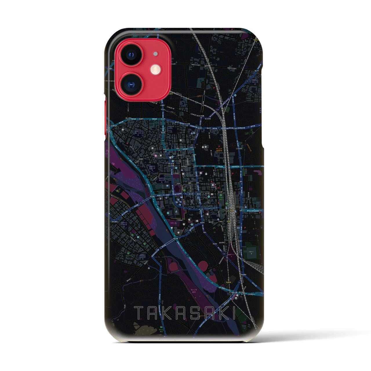 【高崎(群馬県)】地図柄iPhoneケース(バックカバータイプ)