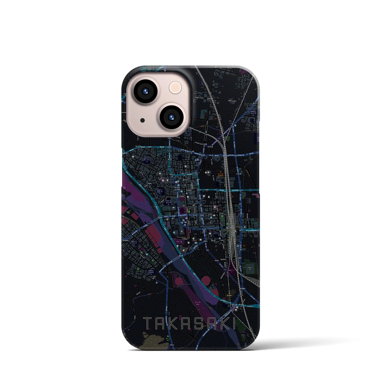 【高崎(群馬県)】地図柄iPhoneケース(バックカバータイプ)