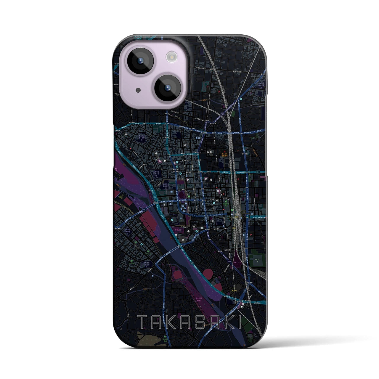 【高崎(群馬県)】地図柄iPhoneケース(バックカバータイプ)
