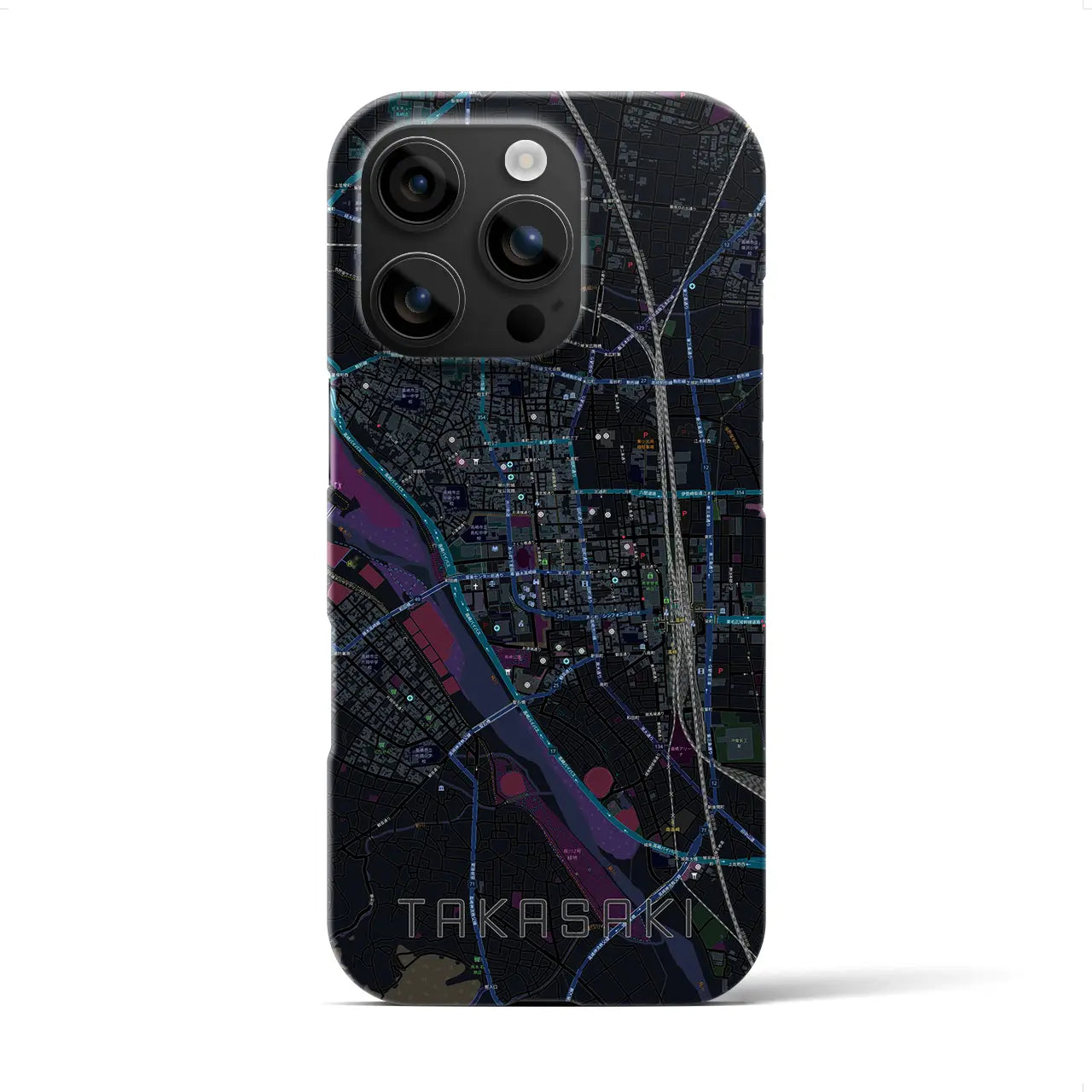 【高崎(群馬県)】地図柄iPhoneケース(バックカバータイプ)