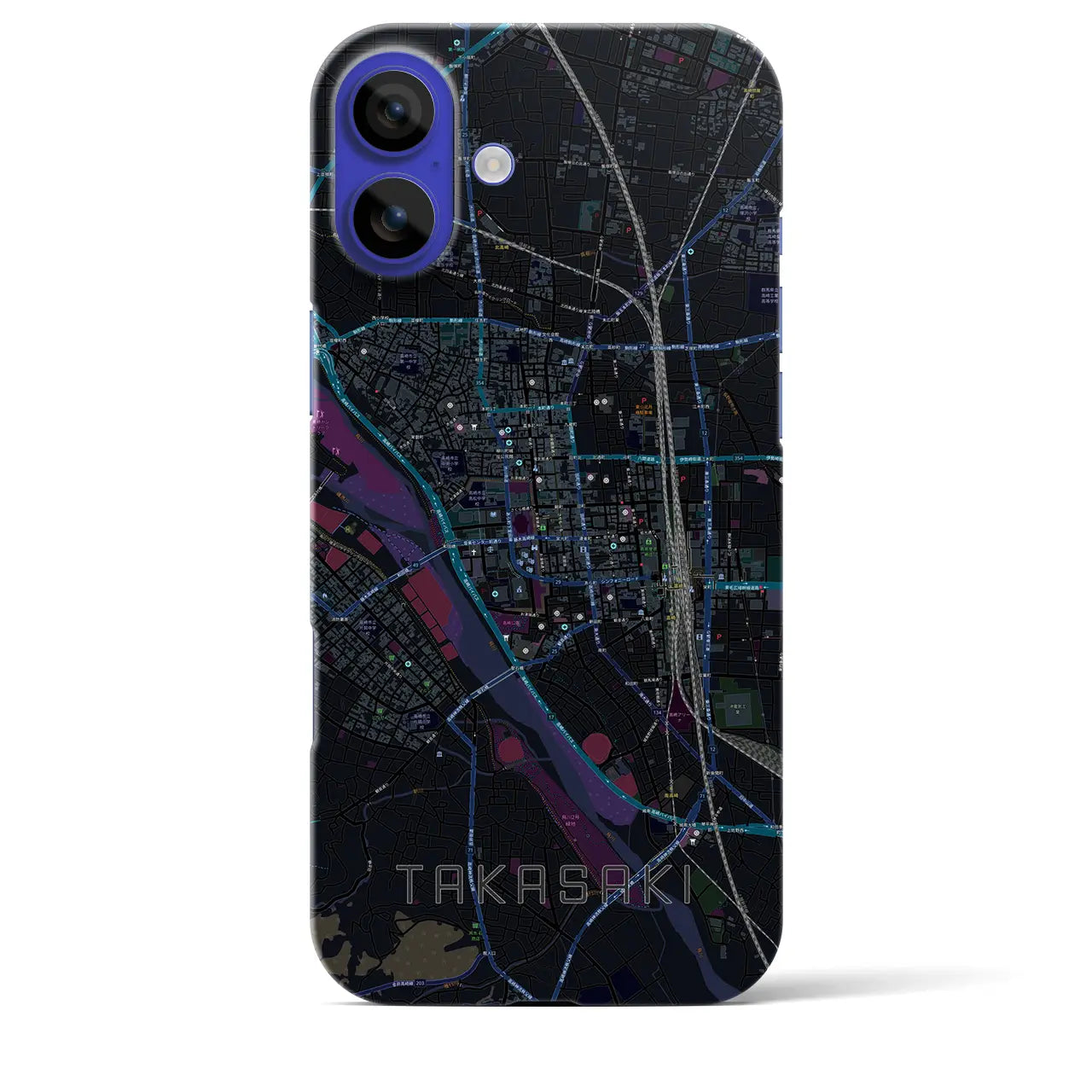 【高崎(群馬県)】地図柄iPhoneケース(バックカバータイプ)